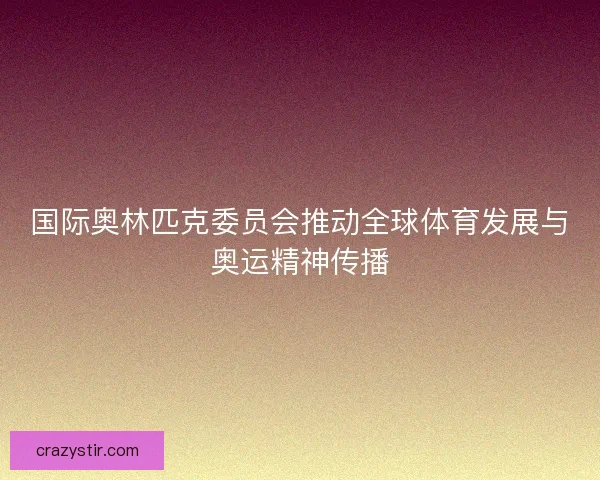 国际奥林匹克委员会推动全球体育发展与奥运精神传播